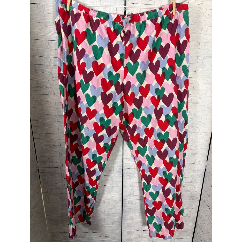 Hanna Andersson Women's Pants Pajama Heart Print 100% Cotton Lounge 82474
